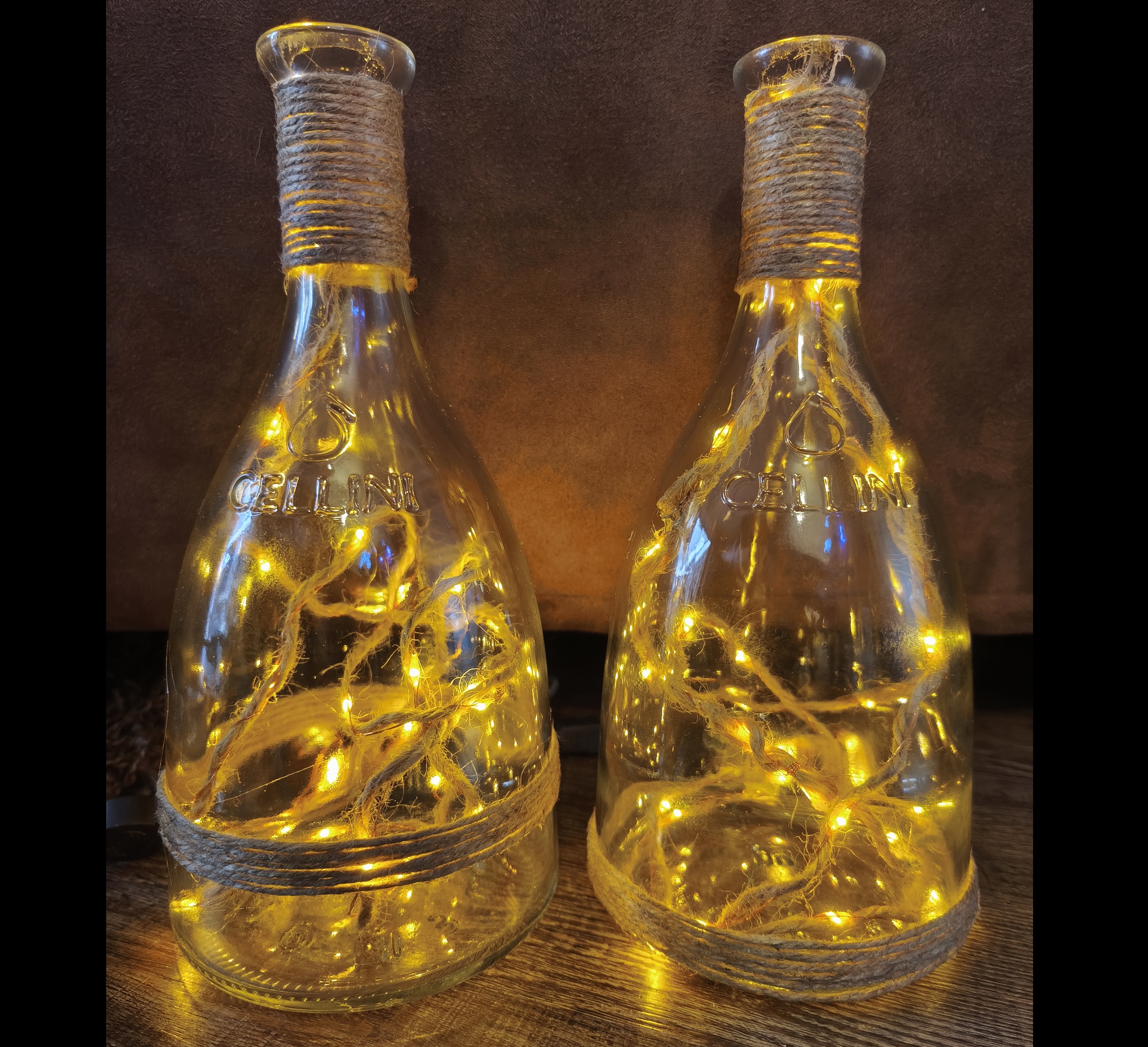 ✨ LED-Flaschenlampe im Boho-Stil – 26-28 cm – warmweiß – Bild 4