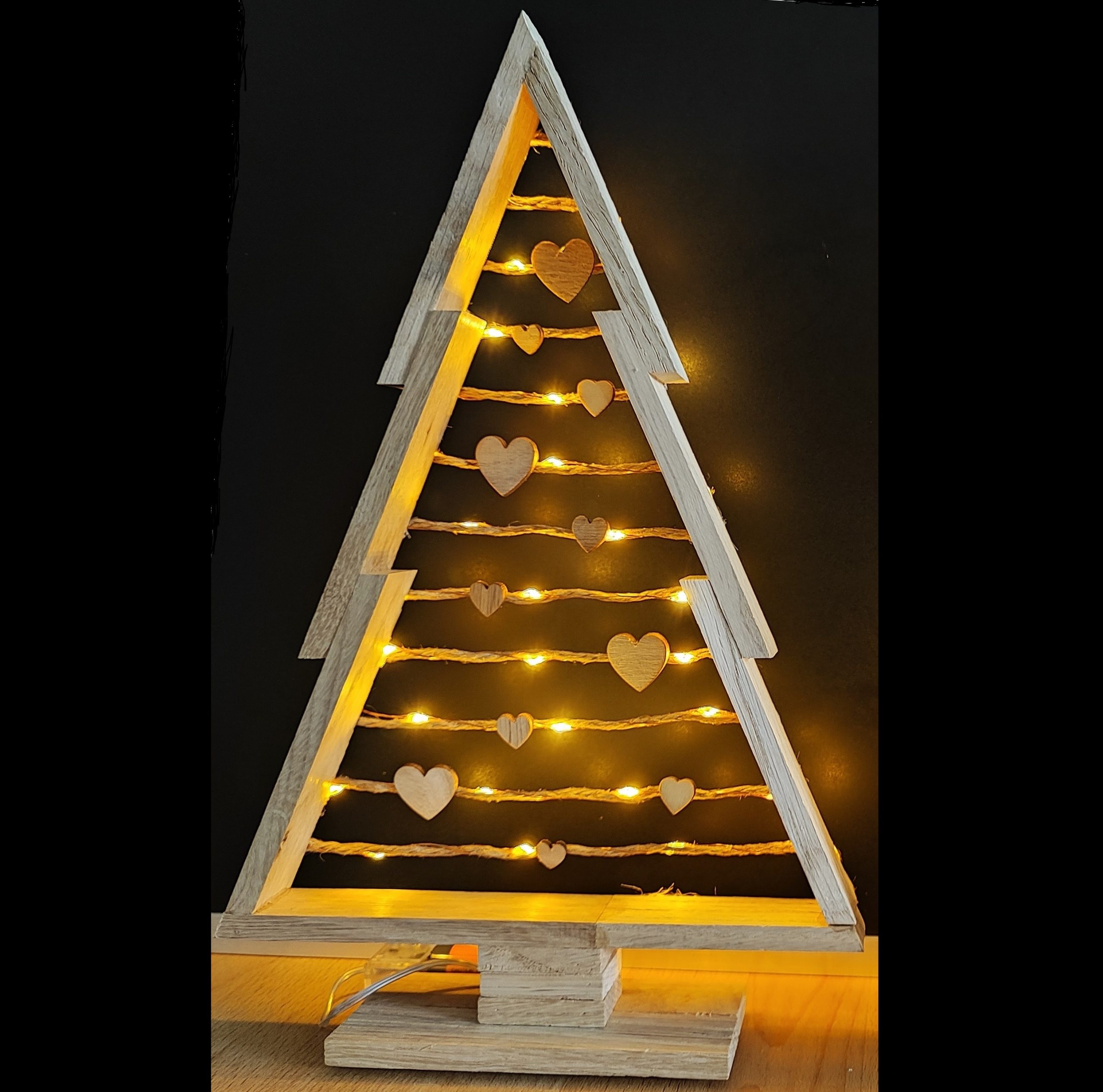 LED-Deko-Baum aus Eichenholz – ca. 30 cm, verschiedene Varianten – Bild 4