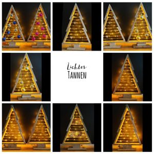 LED-Deko-Baum aus Eichenholz – ca. 30 cm, verschiedene Varianten